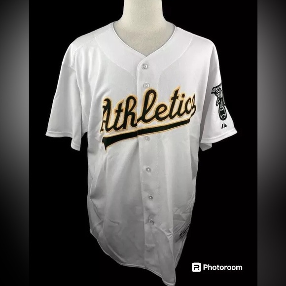 MAJESTIC Oakland A’s Athletics Authentic On-FIeld Home Jersey Club Issued Sz 48 - Picture 1 of 6